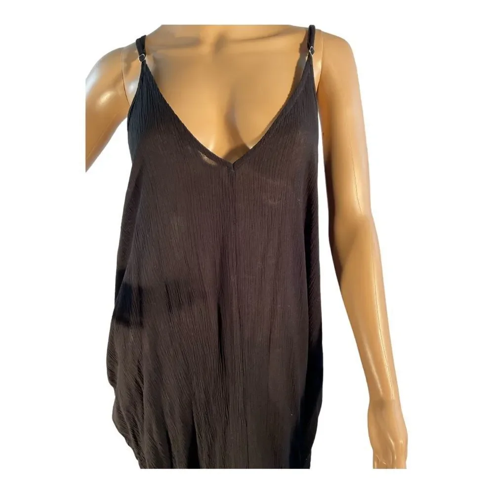 Lovestitch Women’s Black Long Spaghetti Sleeve Maxi Dress  S/M - Picture 2 of 15